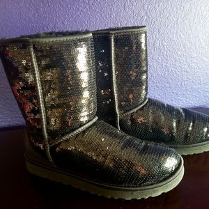 Ugg Black Sequined Classic Boots